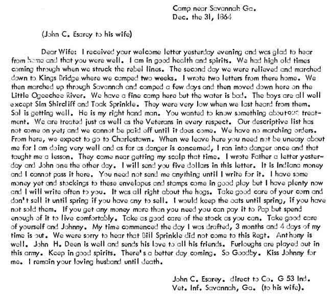 December 31, 1864 letter
