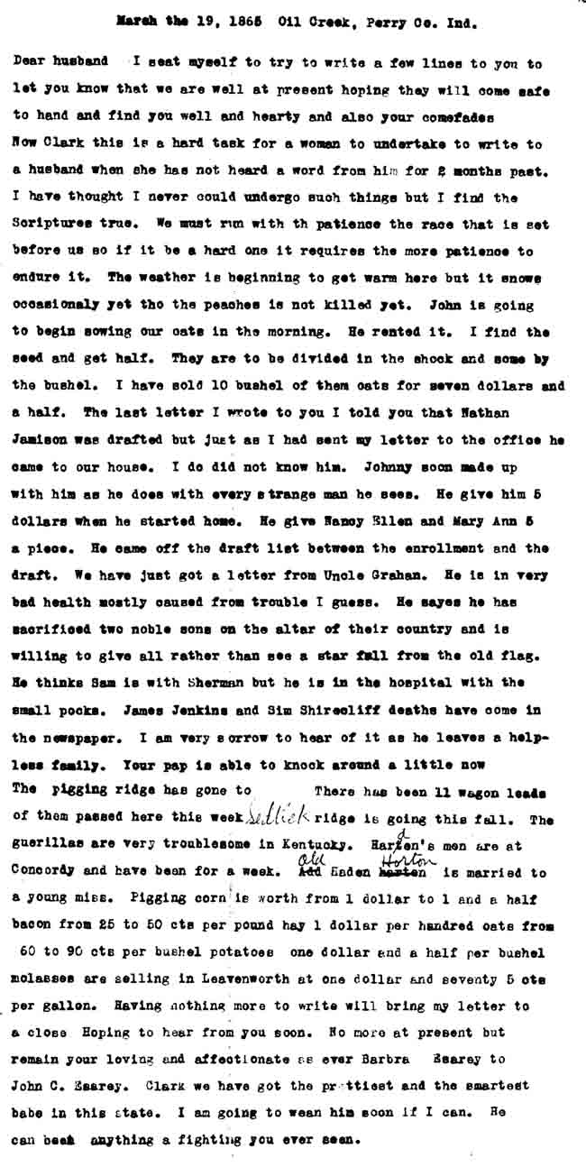 March 19, 1865 letter