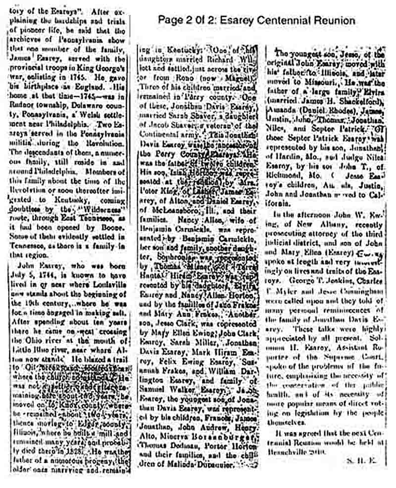 1910 Reunion newspaper account page 2